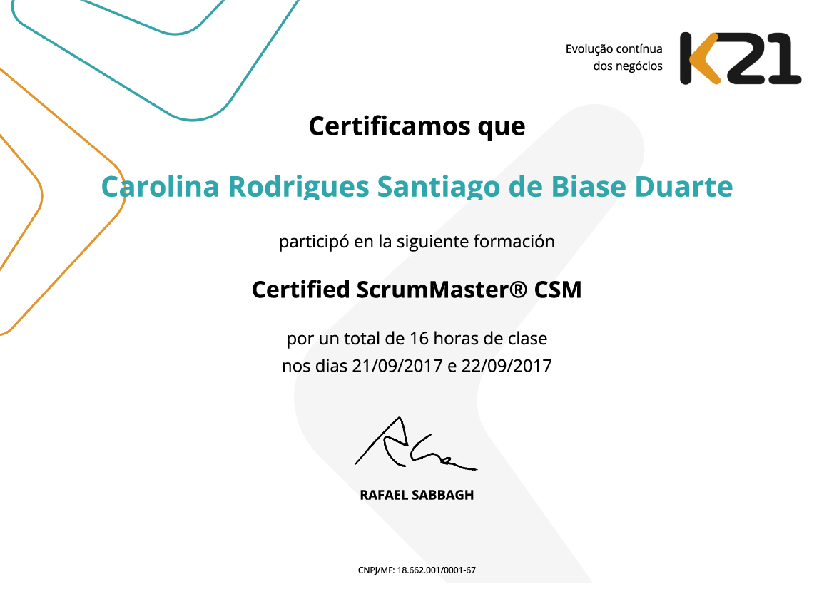 Certificado K21